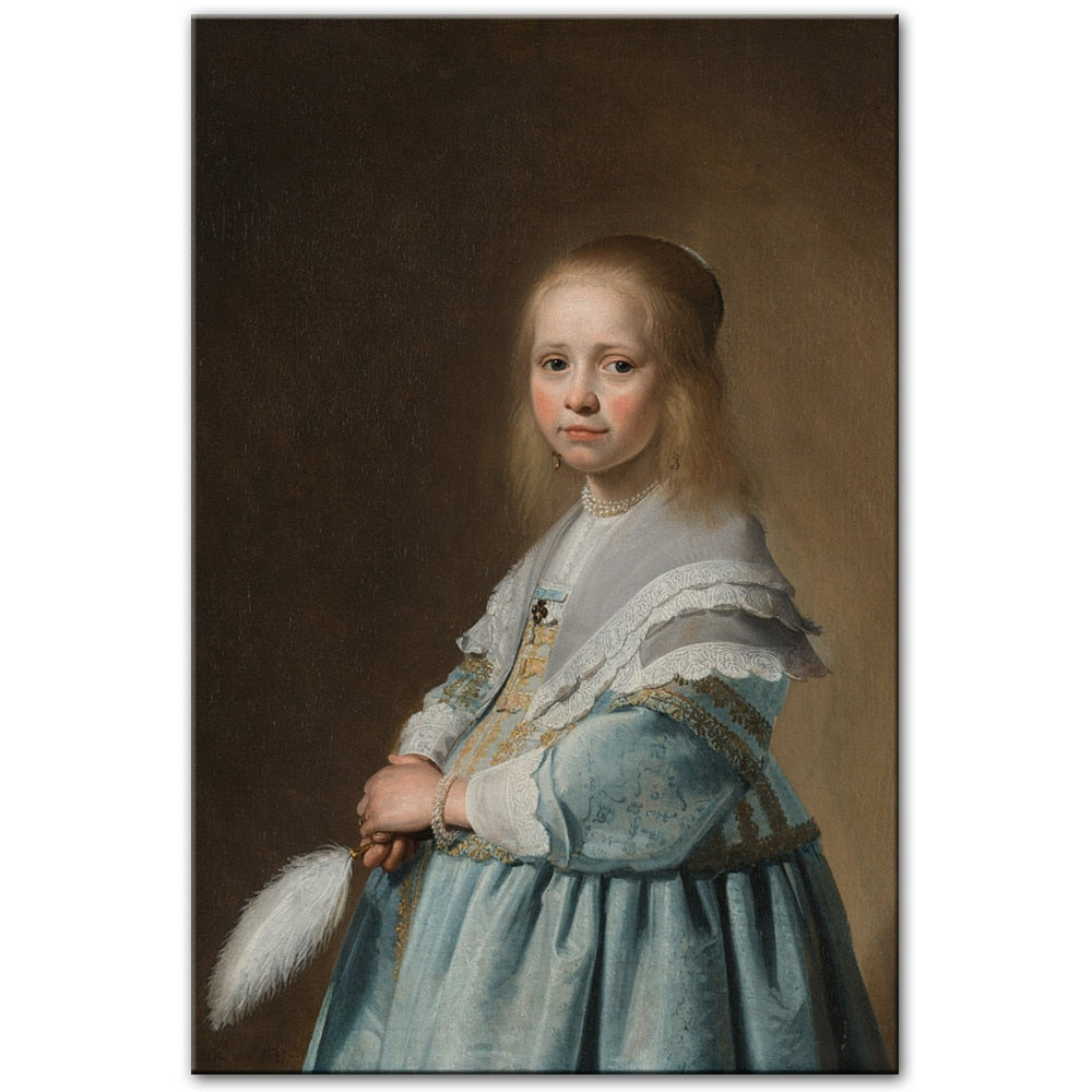 CORX Designs - Portrait Of A Girl Dressed In Blue By Johannes Cornelisz Canvas Art - Review