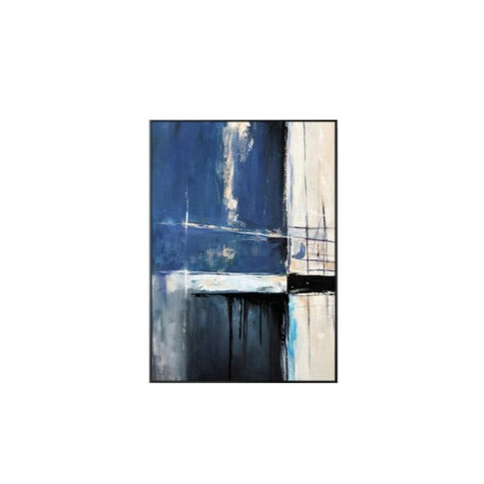 CORX Designs - Abstract Blue White Black Canvas Art - Review