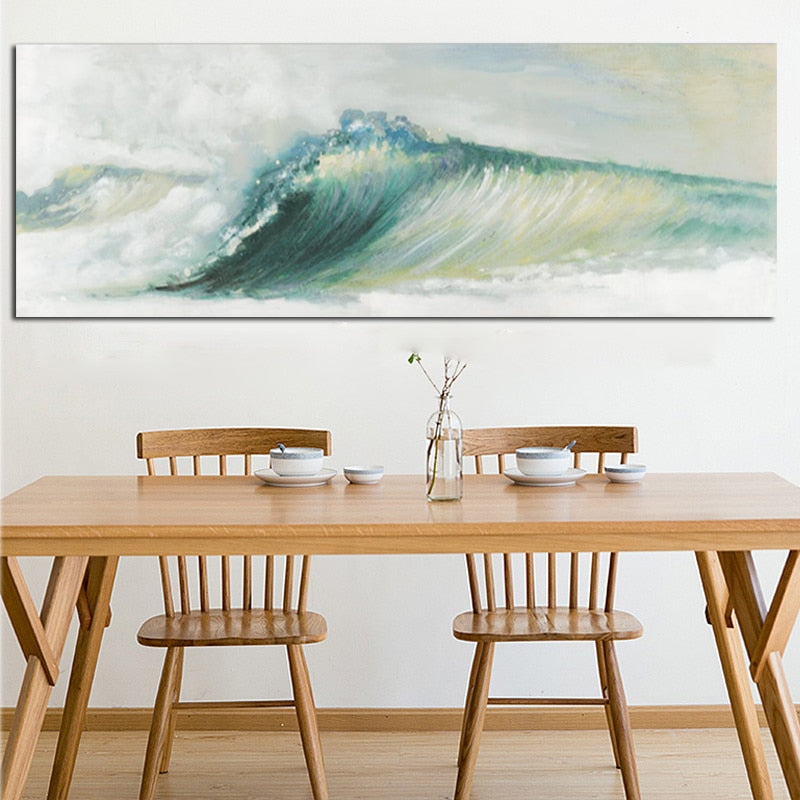 CORX Designs - Green Ocean Sea Waves Seascape Wall Art Canvas - Review