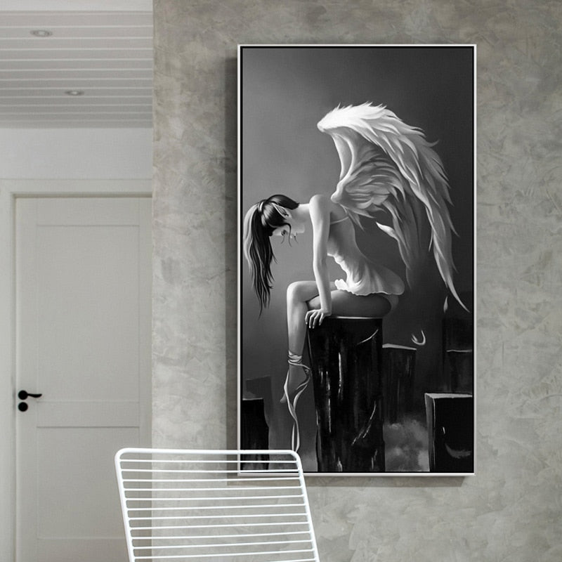 CORX Designs - Angel Wings Black And White Canvas Art - Review