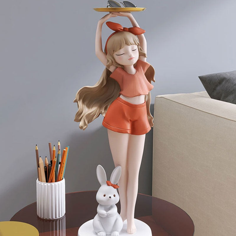 CORX Designs - Girl with Long Hair Bunny Tray Small Statue - Review