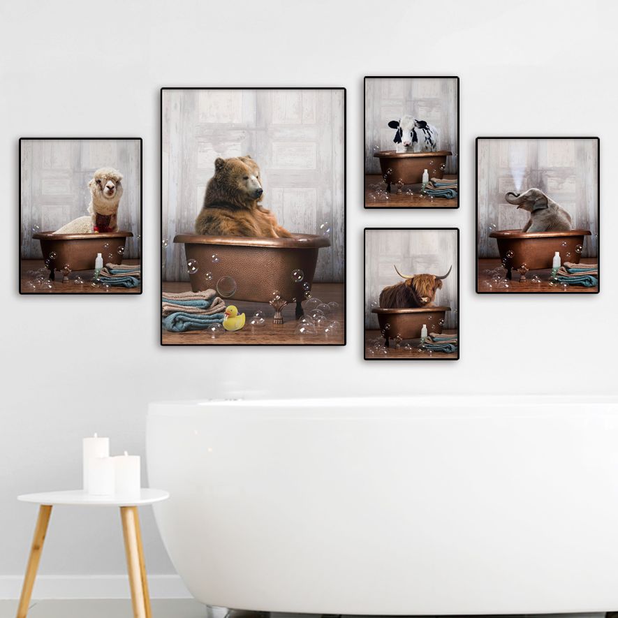 CORX Designs - Animals in the Bathtub Canvas Art - Review