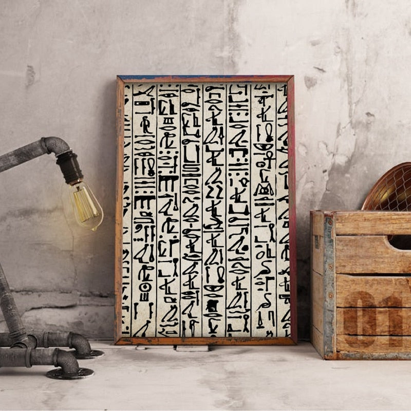CORX Designs - Black and White Egyptian Hieroglyphs Canvas Art - Review