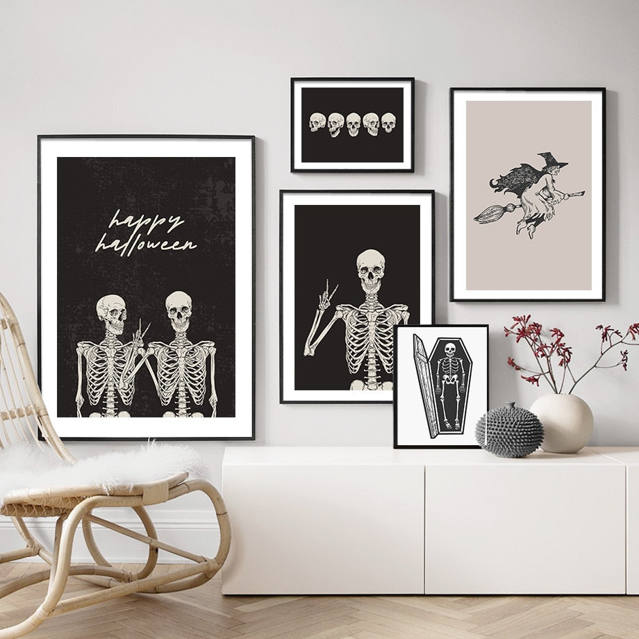 CORX Designs - Halloween Skeleton Witch Ghost Canvas Art - Review
