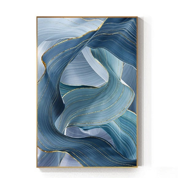 CORX Designs - Golden Blue Annual Ring Abstract Canvas Art - Review