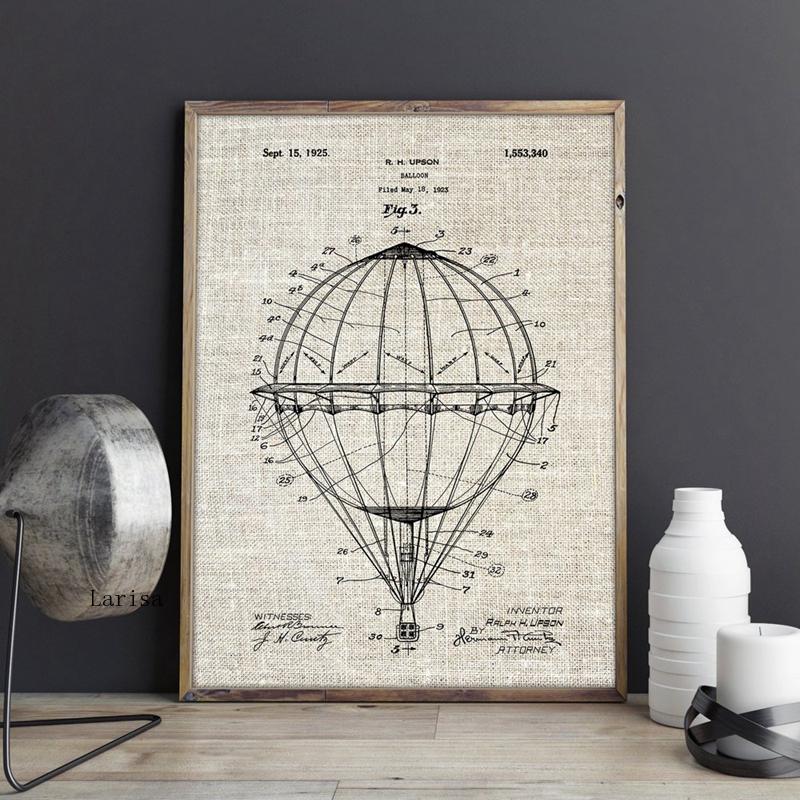 CORX Designs - Hot Air Balloon Patent Blueprint Canvas Art - Review