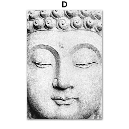 CORX Designs - Black White Sakyamuni Buddha Statue Quotes Canvas Art - Review