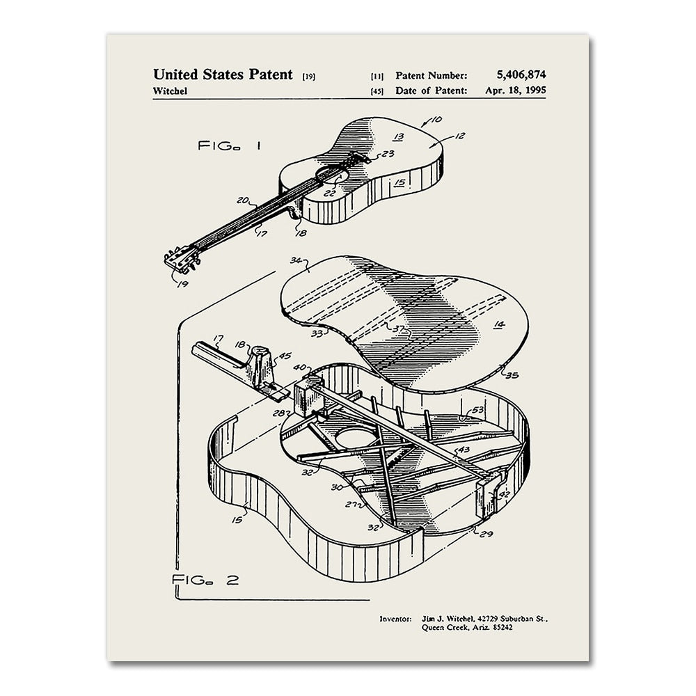 CORX Designs - Martin Guitar Patent Blueprint Canvas Art - Review