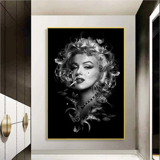 CORX Designs - Black and White Marilyn Monroe Smoking Canvas Art - Review