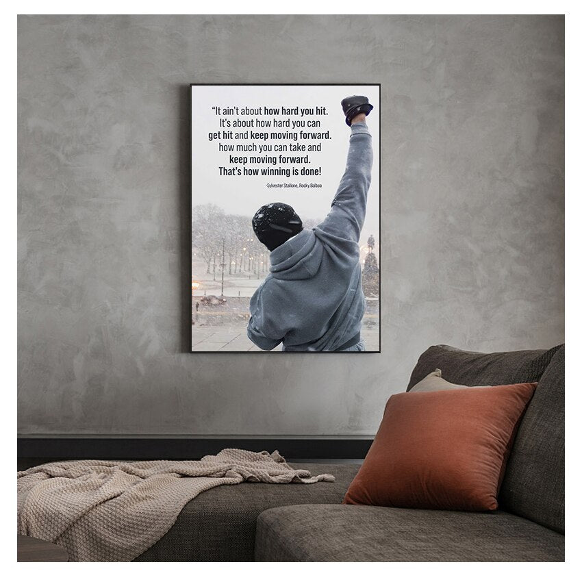 CORX Designs - Black and White Rocky Balboa Boxing Quotes Canvas Art - Review