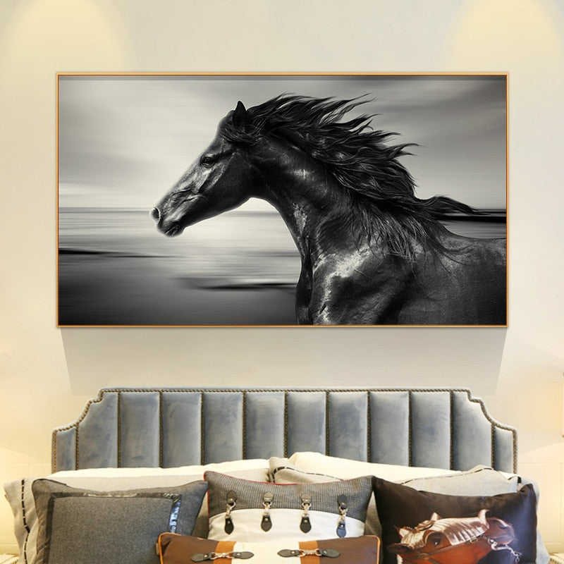 CORX Designs - Modern Black and White Horse Canvas Art - Review