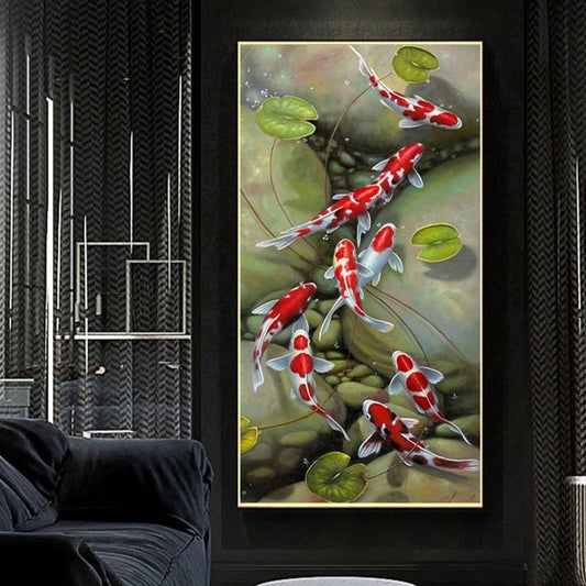 CORX Designs - Nine Red Koi Fish Oil Painting Canvas Art - Review