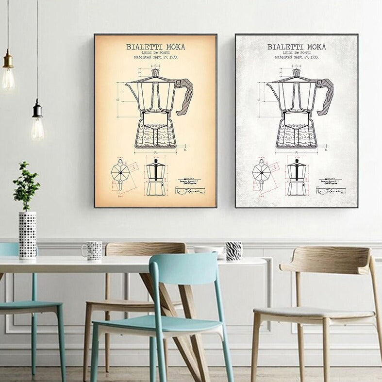 CORX Designs - Coffee Pot Patent Blueprint Canvas Art - Review