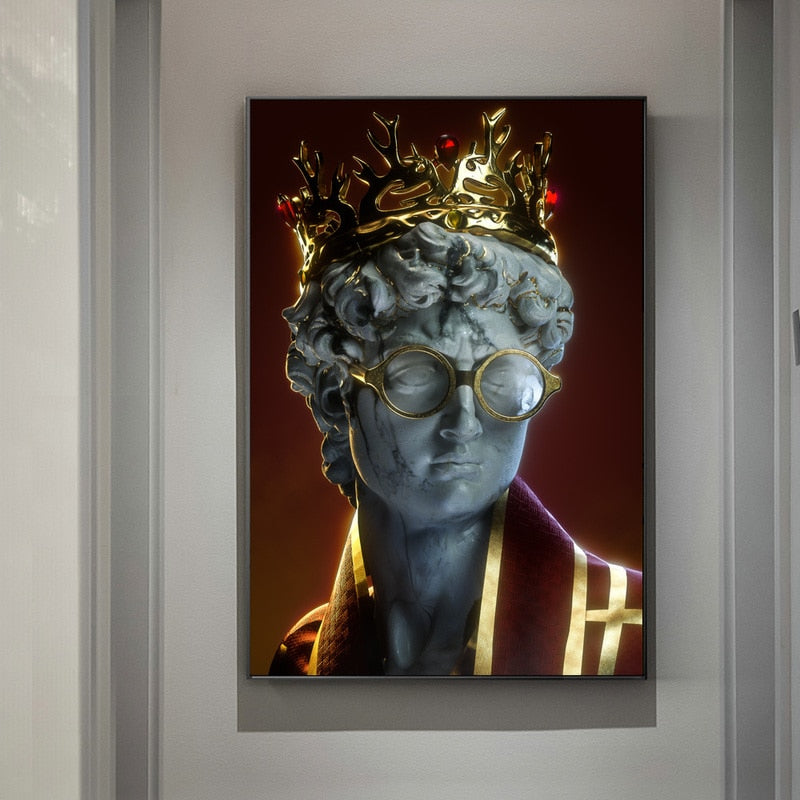 CORX Designs - David Statue With Crown and Glasses Canvas Art - Review
