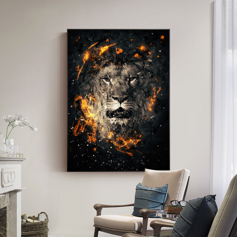 CORX Designs - Lion Head with Fire Canvas Art - Review