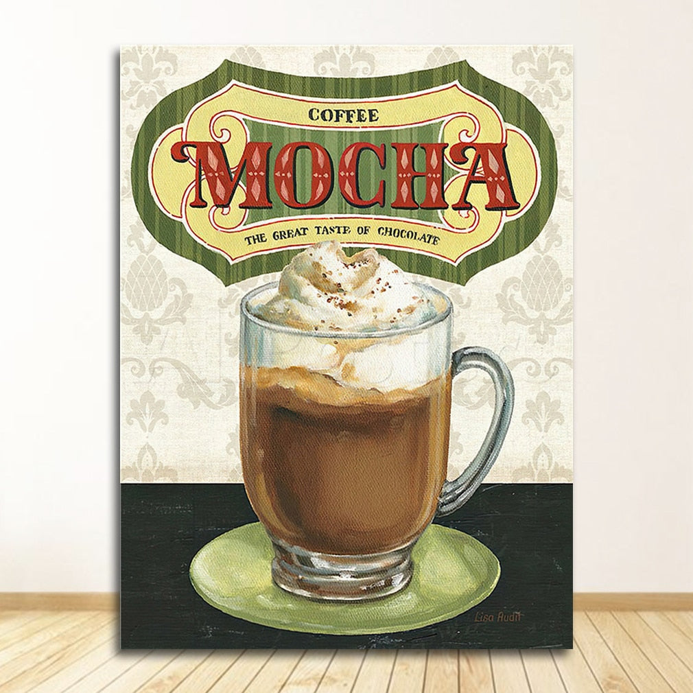 CORX Designs - Coffee Poster Coffee Shop Kitchen Decoration Canvas Art - Review