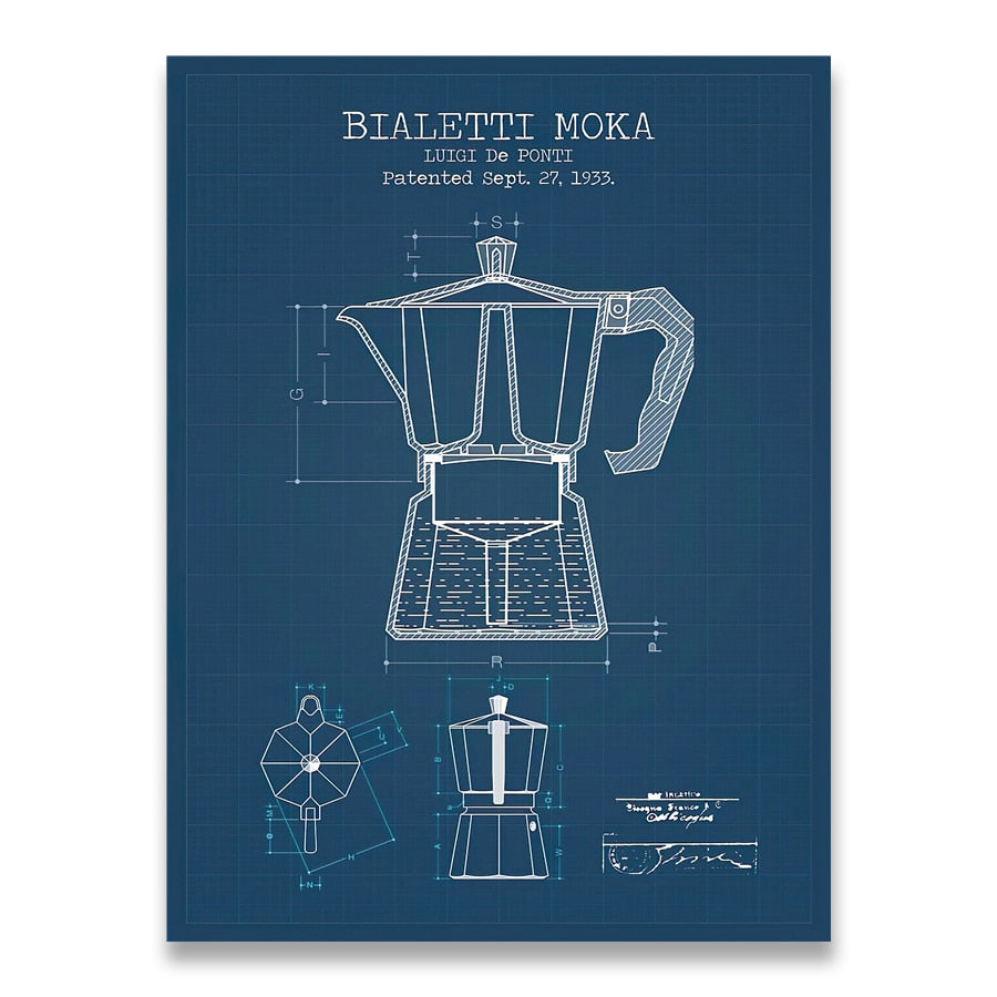 CORX Designs - Coffee Pot Patent Blueprint Canvas Art - Review