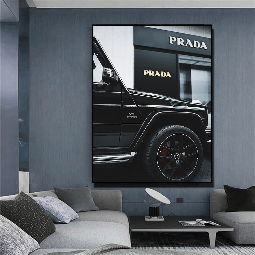 CORX Designs - Black and White Luxury Fashion Super Car Canvas Art - Review