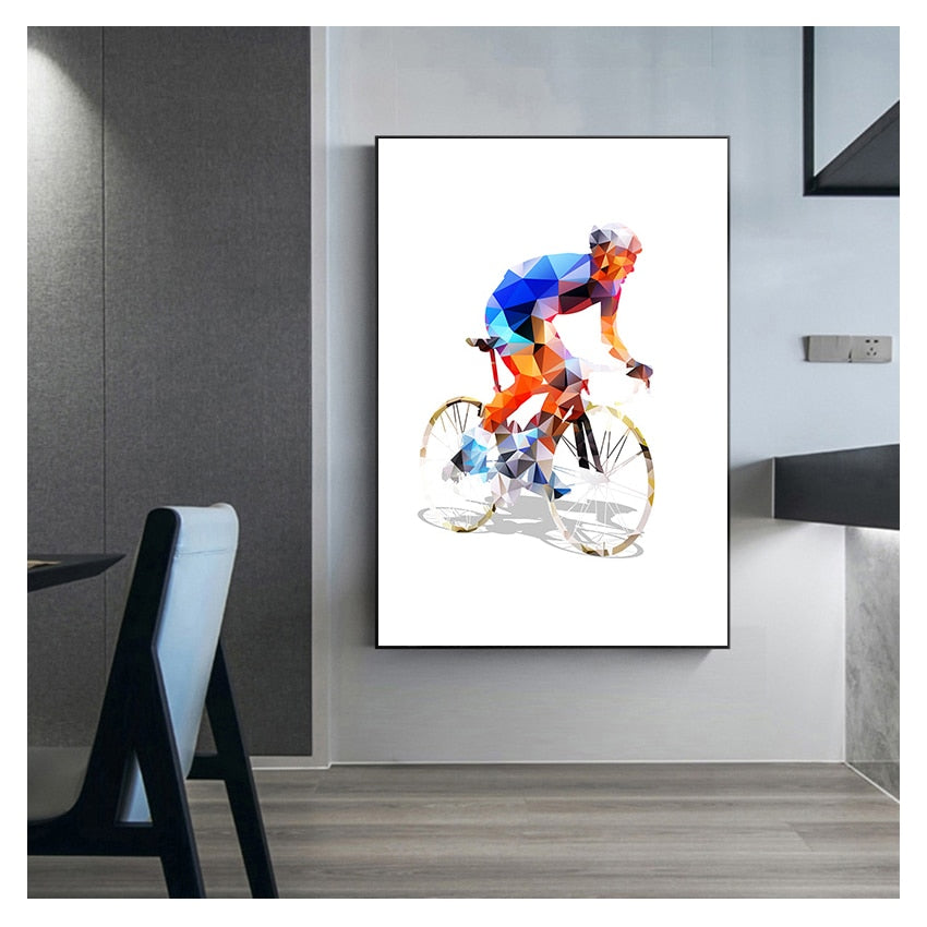 CORX Designs - Cyclist Geometrical Polygonal Canvas Art - Review