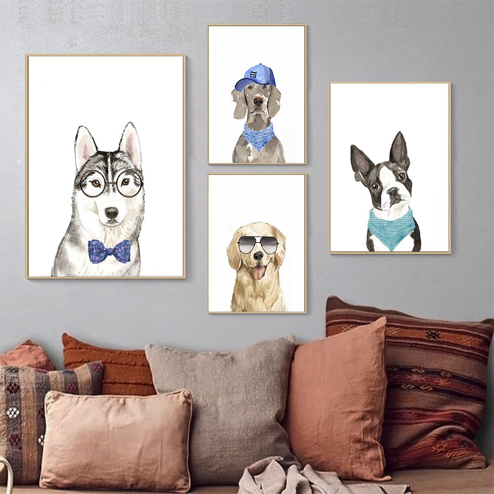 CORX Designs - Dog Husky Wearing Glasses Canvas Art - Review