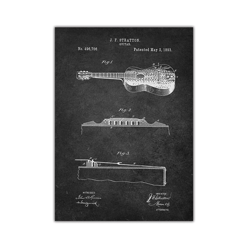 CORX Designs - Music Instrument Blueprint Canvas Art - Review