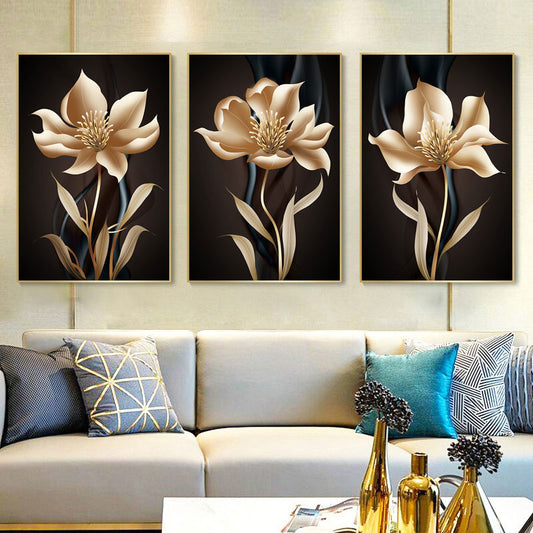 CORX Designs - Beautiful Black Golden Flower Canvas Art - Review