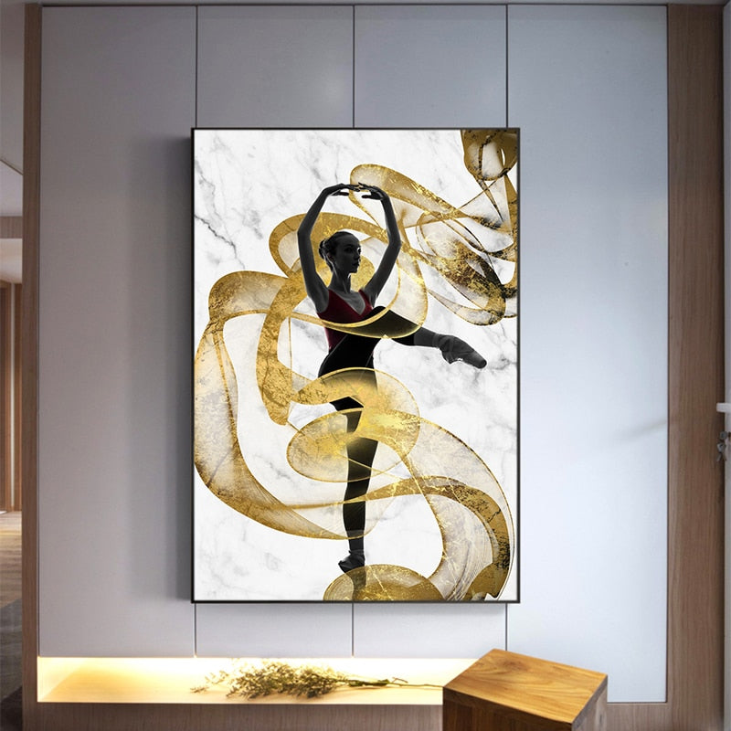 CORX Designs - Gold Ribbon Ballet Dancer Girl Canvas Art - Review