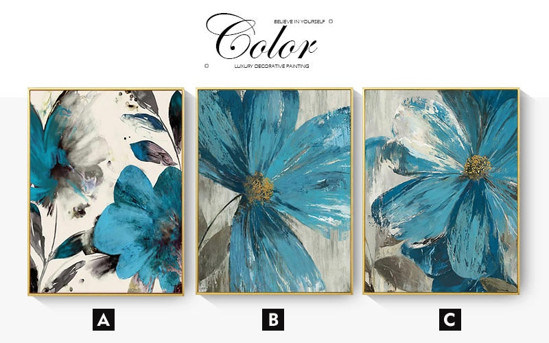CORX Designs - Blue Paint Flowers Canvas Art - Review