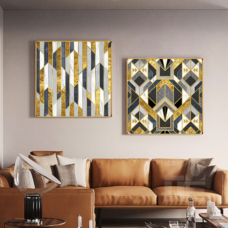 CORX Designs - Geometry Pattern Gold Gray Canvas Art - Review