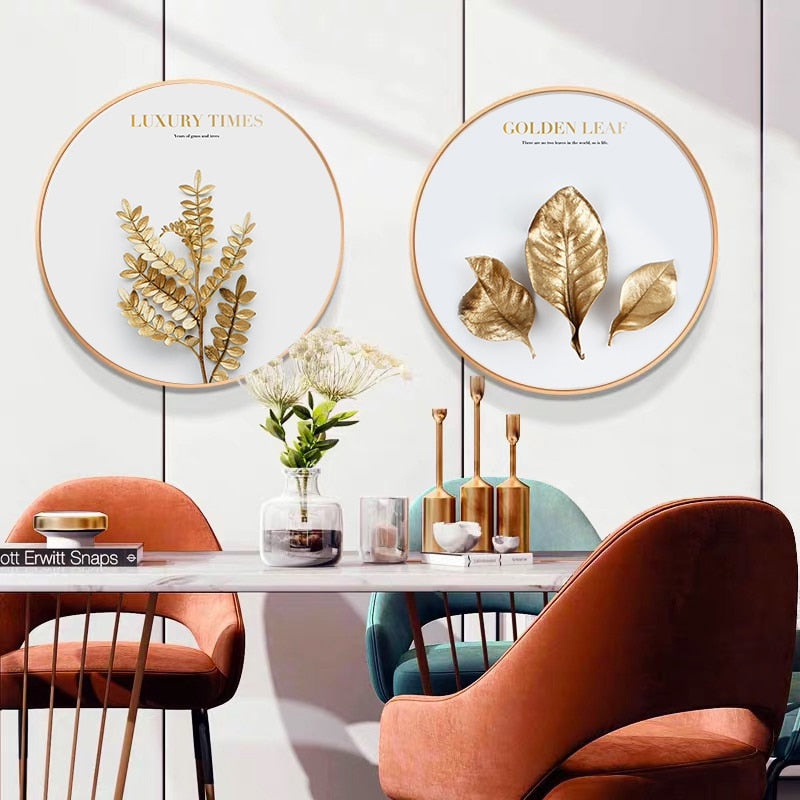 CORX Designs - Luxury Round Golden Leaf Canvas Art - Review