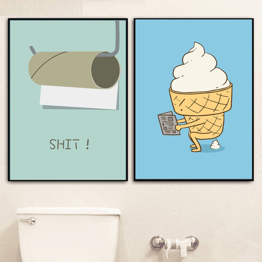 CORX Designs - Humorous Cartoon Toilet Canvas Art - Review