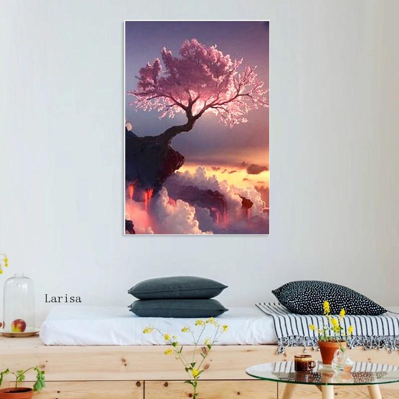 CORX Designs - Peach Tree Scenery On The Edge of The Cliff Canvas Art - Review