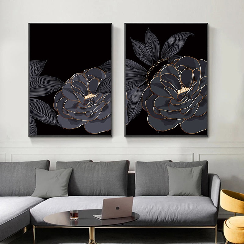 CORX Designs - Black Blooming Flowers Canvas Art - Review