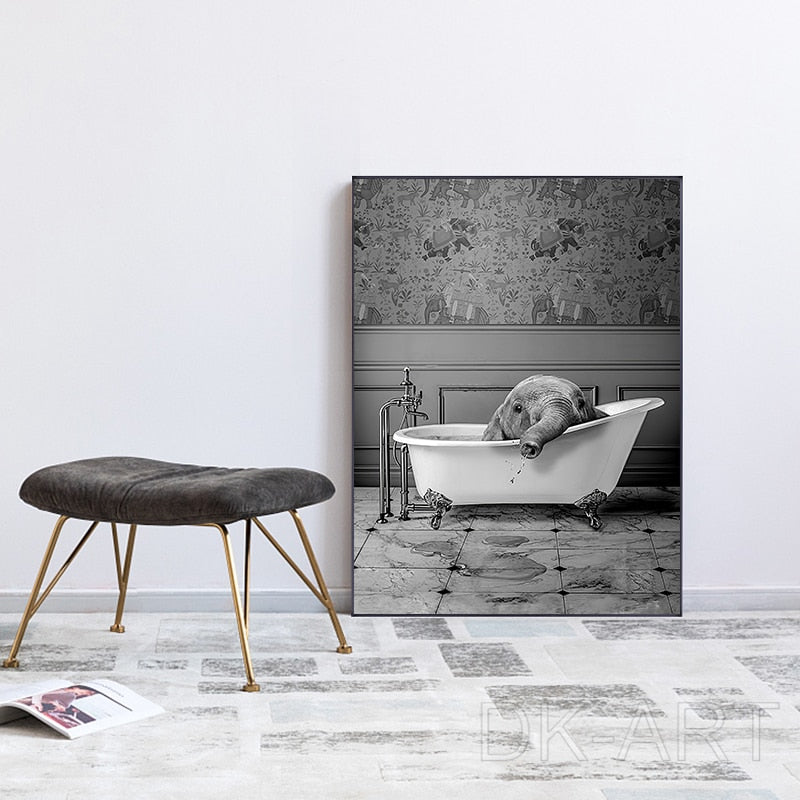 CORX Designs - Baby Elephant in Bathtub Canvas Art - Review