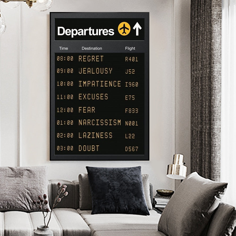 CORX Designs - Flight Information Departures And Arrivals Canvas Art - Review