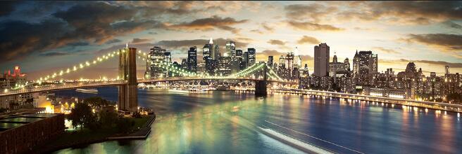 CORX Designs - Brooklyn Bridge Night Landscape Canvas Art - Review