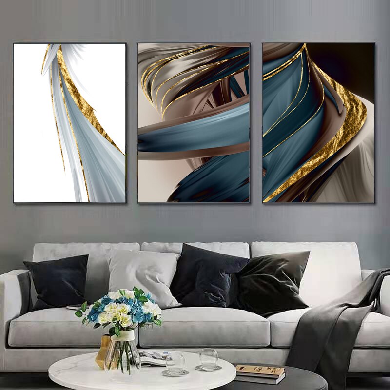 CORX Designs - Ribbon Abstract Gold Foil Canvas Art - Review