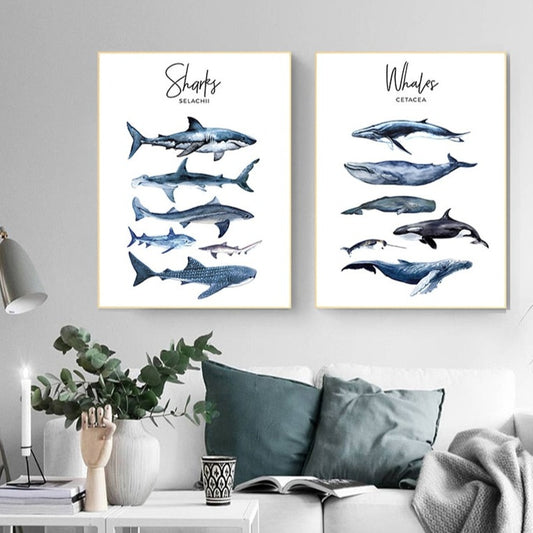 CORX Designs - Nautical Sea Nursery Painting Whale Shark Canvas Art - Review