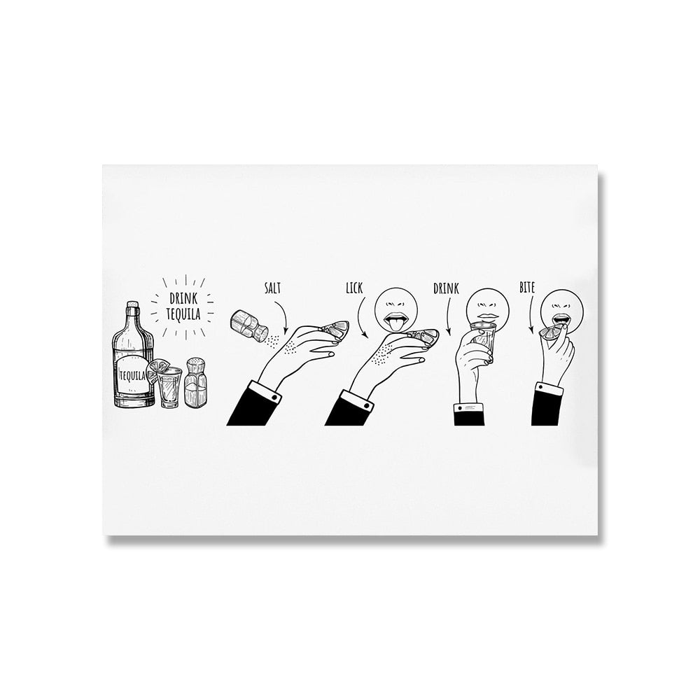 CORX Designs - Black and White Funny Bar Kitchen Line Canvas Art - Review