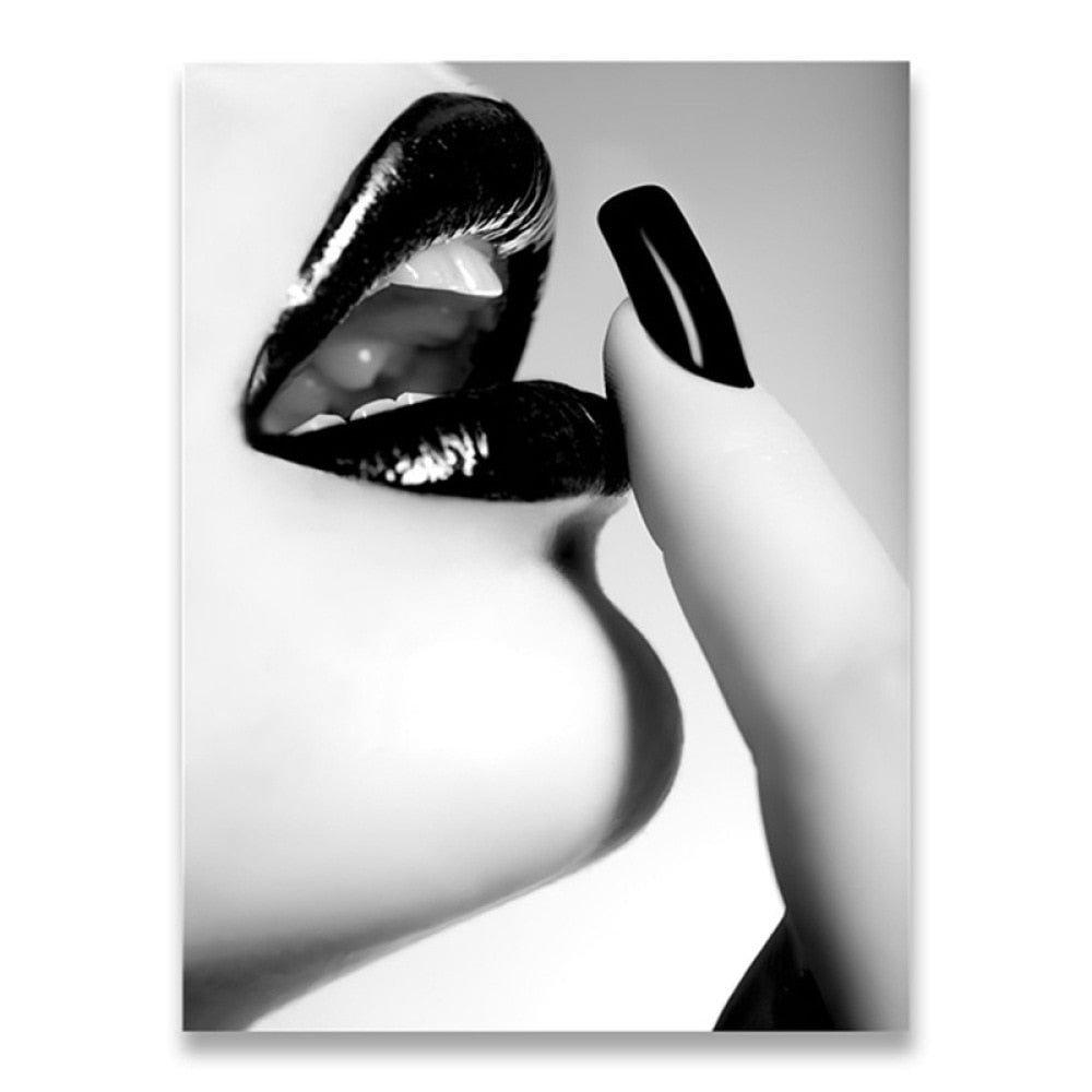 CORX Designs - Black and White Sexy Lips Popcorn Canvas Art - Review