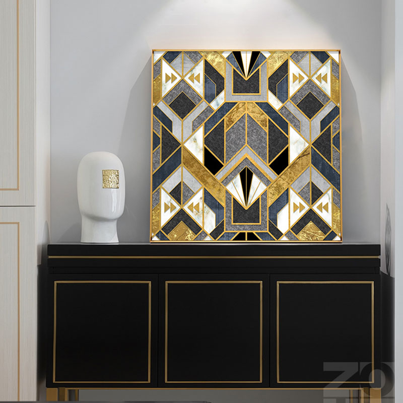 CORX Designs - Geometry Pattern Gold Gray Canvas Art - Review