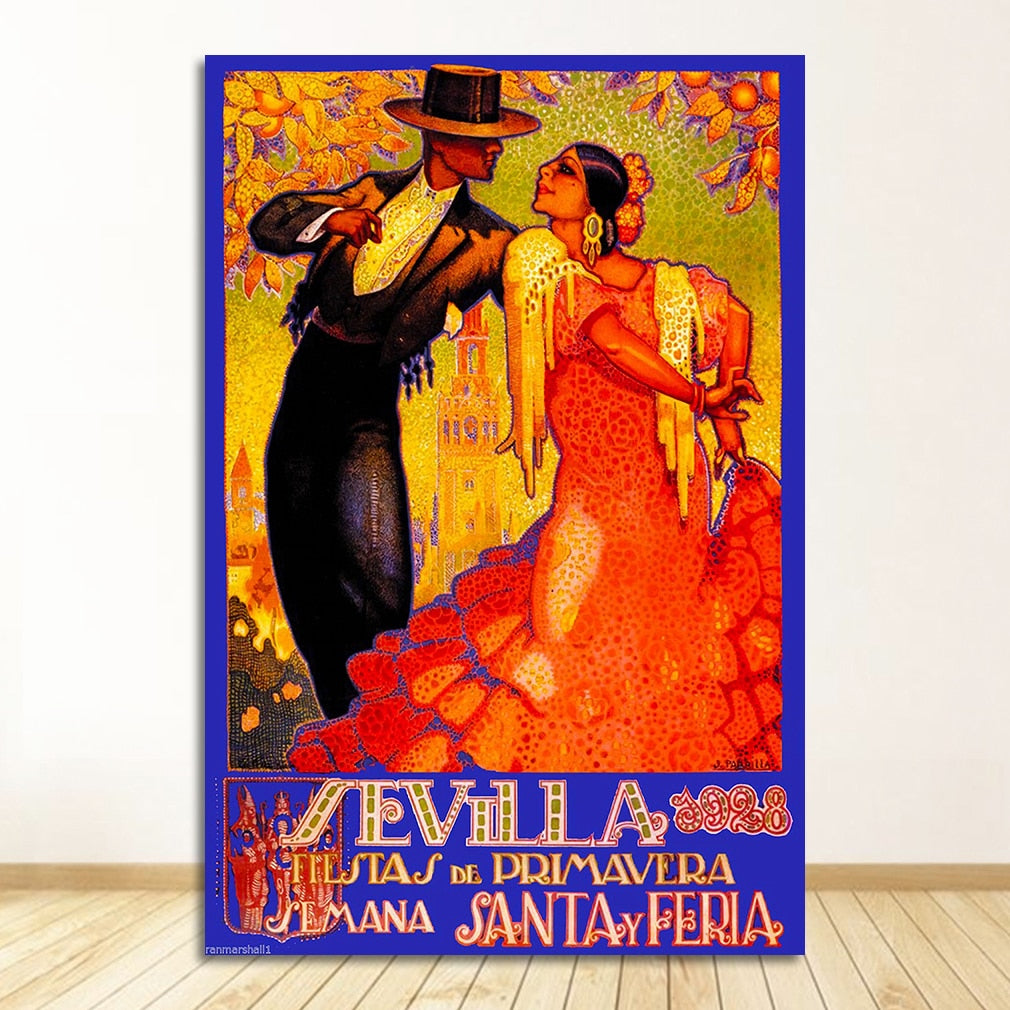 CORX Designs - Spain Seville Flower Girl Travel Canvas Painting Art - Review