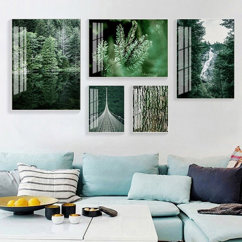 CORX Designs - Forest Waterfall Bridge Landscape Canvas Art - Review