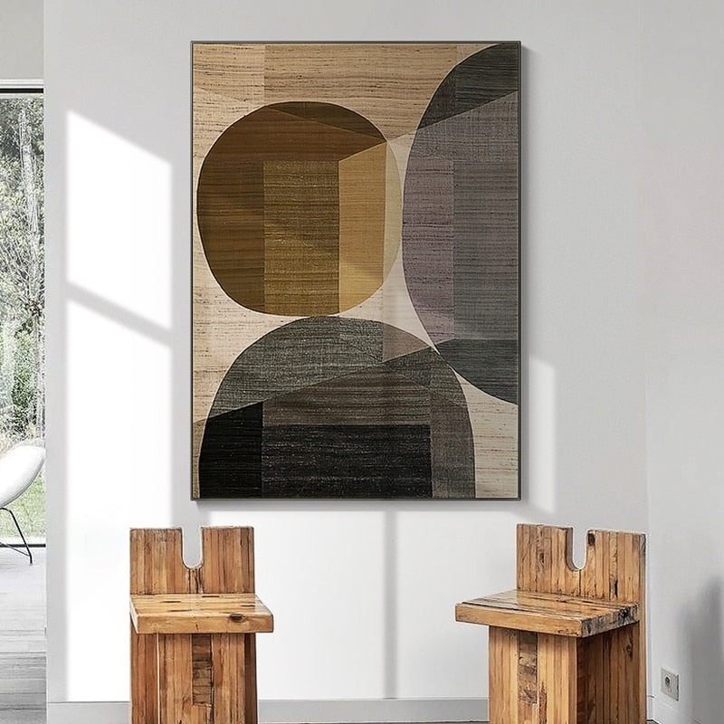CORX Designs - Abstract Brown Geometric Color Combination Canvas Art - Review