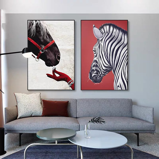 CORX Designs - Zebra Horse Red Glove Ring Canvas Art - Review