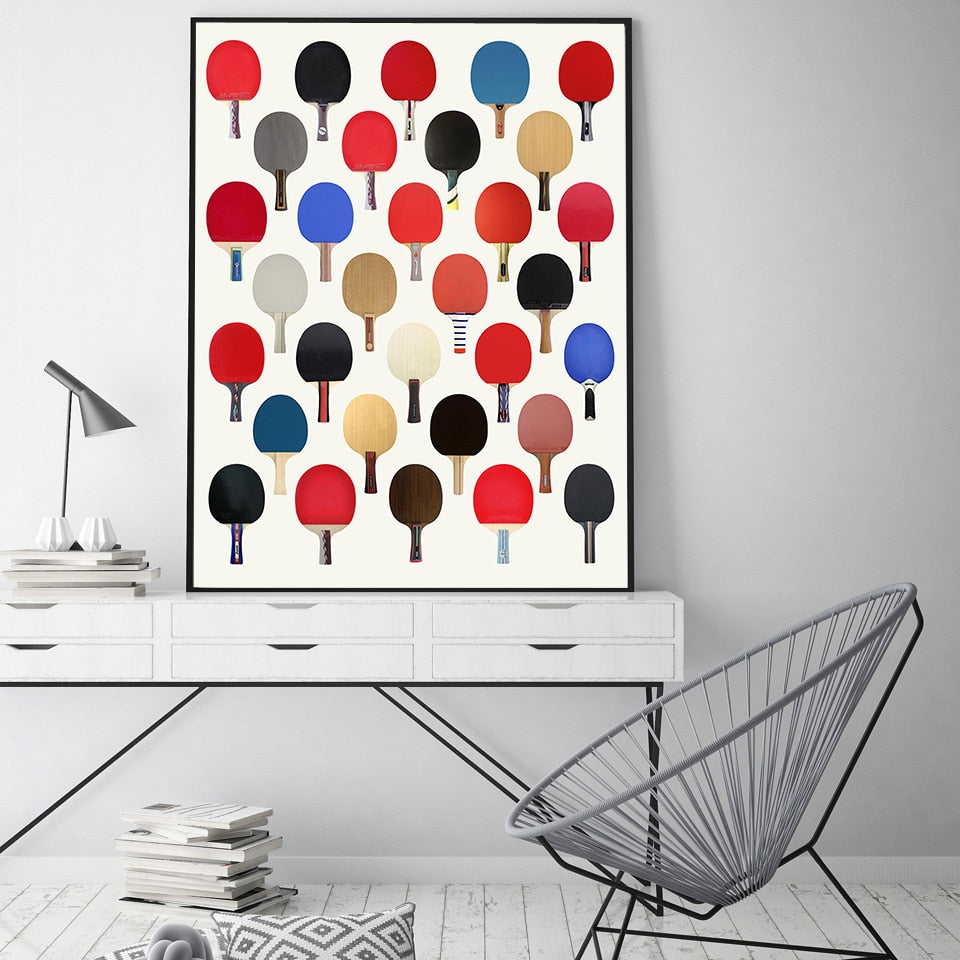 CORX Designs - Minimalist Colorful Table Tennis Racket Canvas Art - Review
