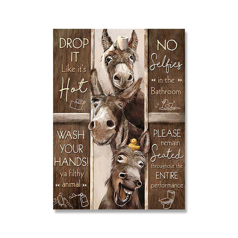 CORX Designs - Toilet Rules Funny Animal Wall Art Canvas - Review
