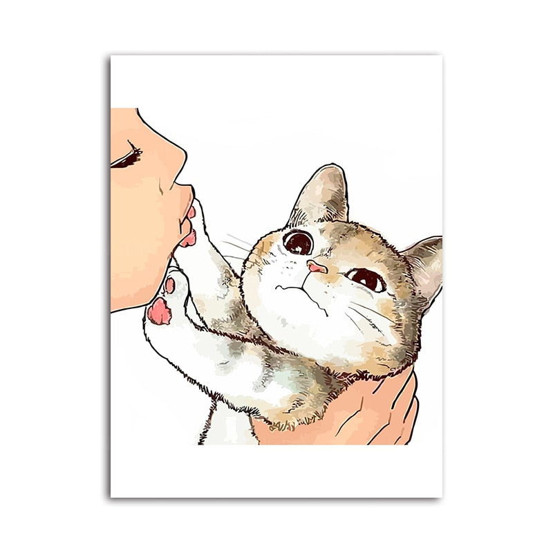 CORX Designs - Cartoon Cute Cats and Dogs Canvas Art - Review