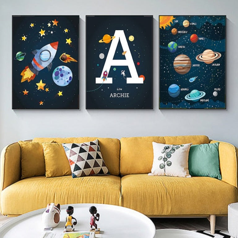 CORX Designs - Rocket Spaceship Letter Nursery Wall Art Canvas - Review