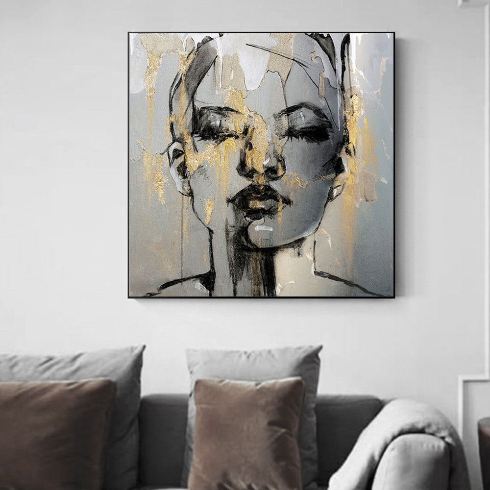 CORX Designs - Abstract Golden Woman Face Canvas Art - Review
